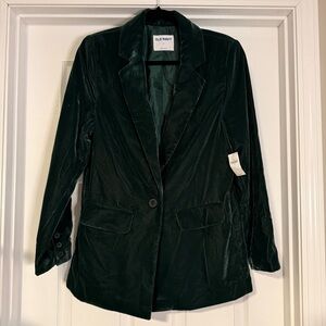 Old Navy Women's Dark Green Velvet Blazer